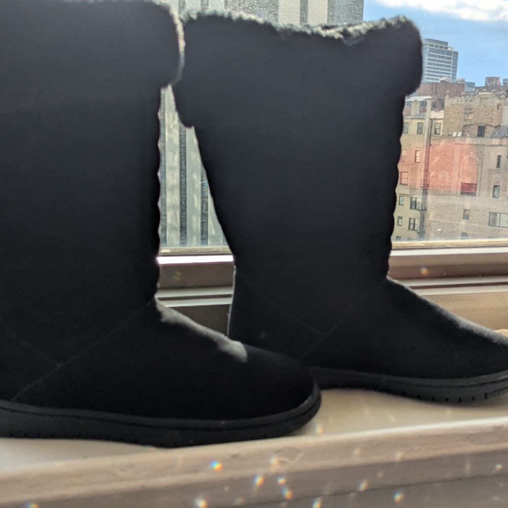 Style & Co Nova Black Stylish Boots w/ Genuine Suede Uppers